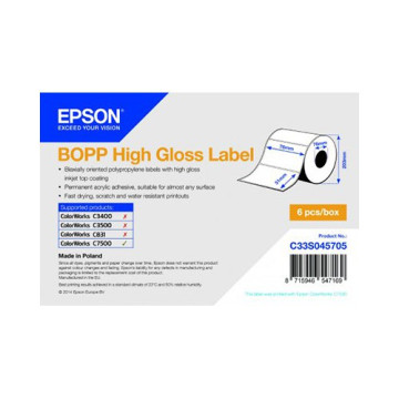 Epson ρολό ετικέτας, συνθετικό, 76x51mm (C33S045705), C33S045705