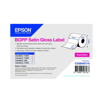 Epson ρολό ετικέτας, συνθετικό, 76x51mm (C33S045710), C33S045710
