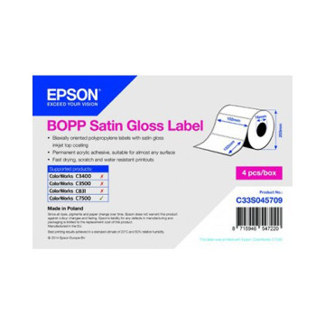 Epson ρολό ετικέτας, συνθετικό, 102x152mm (C33S045709), C33S045709