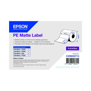 Epson ρολό ετικέτας, συνθετικό, 102x152mm (C33S045714), C33S045714