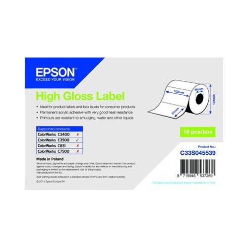Epson ρολό ετικέτας, κανονικό χαρτί, 102x51mm (C33S045539)