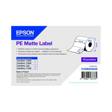 Epson ρολό ετικέτας, συνθετικό, 102x152mm (C33S045549), C33S045549